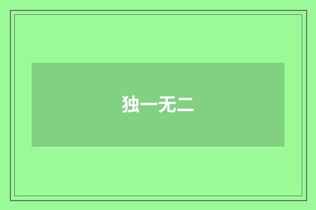 独一无二