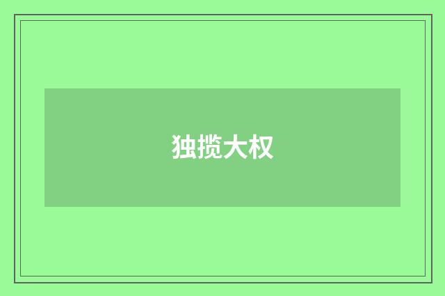 独揽大权