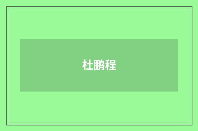 杜鹏程
