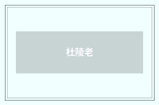 杜陵老