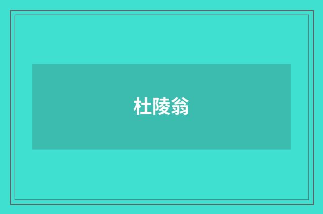 杜陵翁