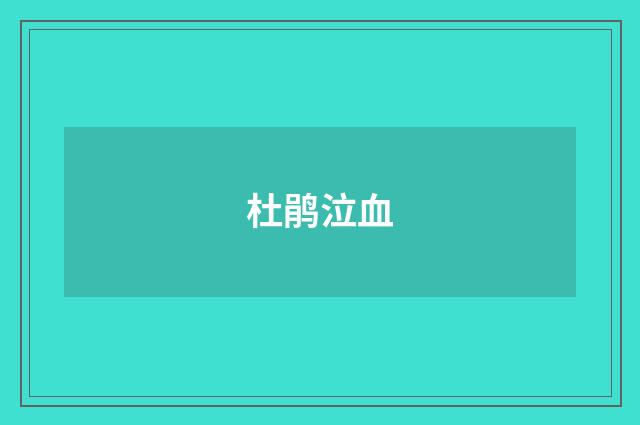 杜鹃泣血