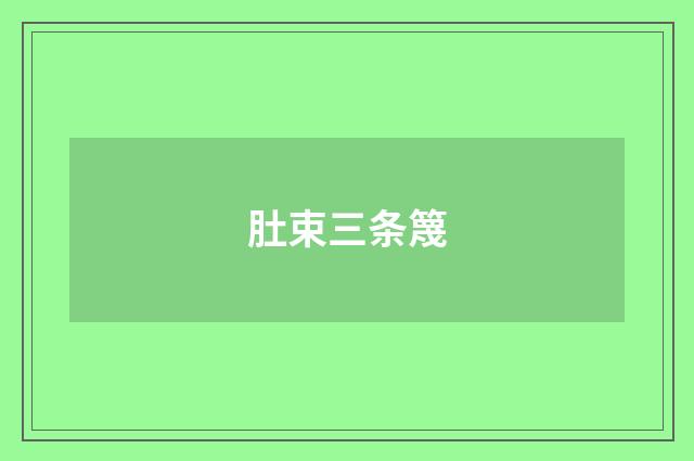 肚束三条篾