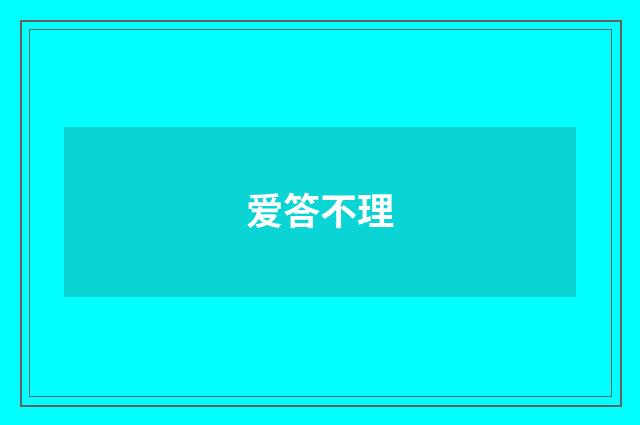 爱答不理