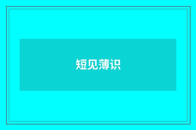 短见薄识