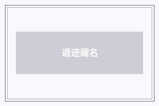 遁迹藏名