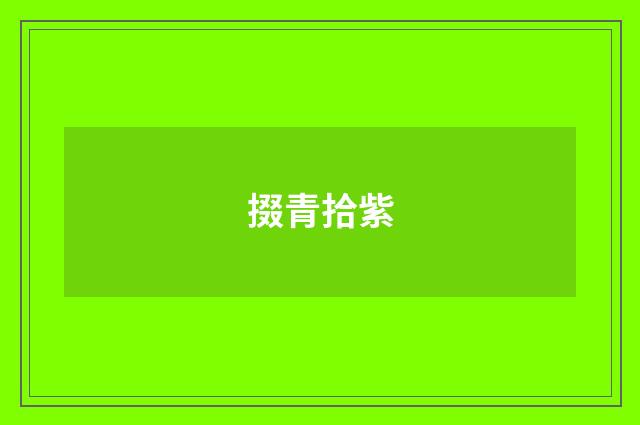 掇青拾紫