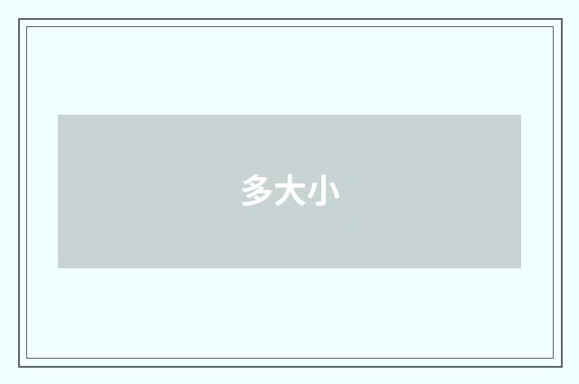 多大小