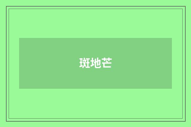 斑地芒