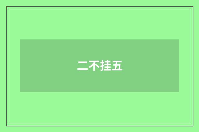 二不挂五