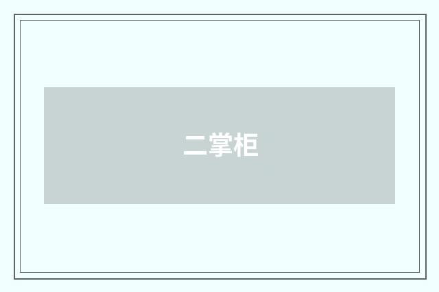 二掌柜