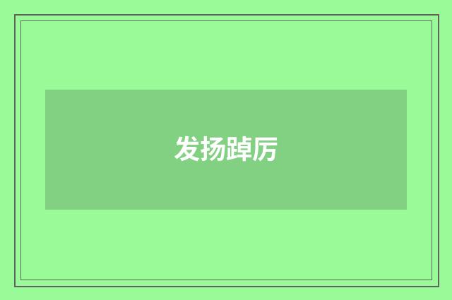 发扬踔厉