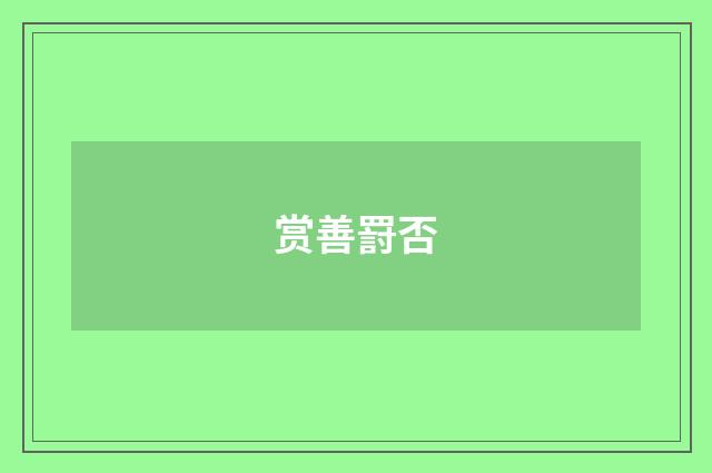 赏善罸否