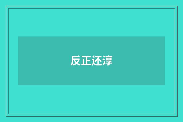 反正还淳