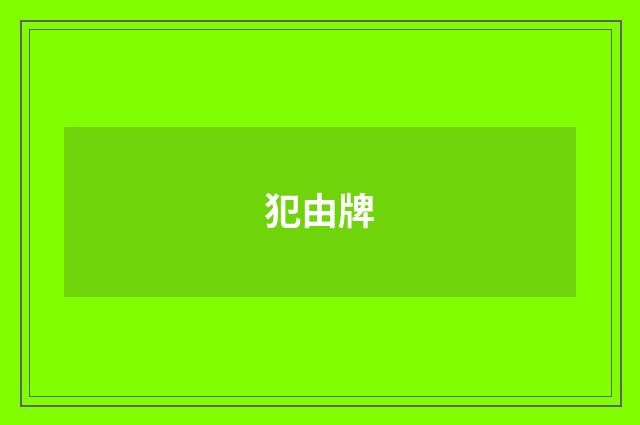 犯由牌