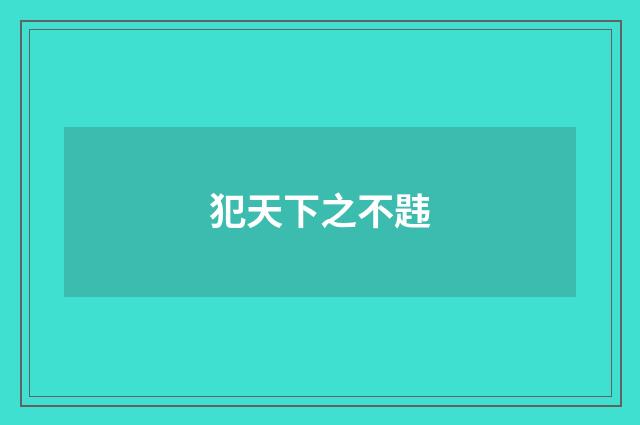 犯天下之不韪
