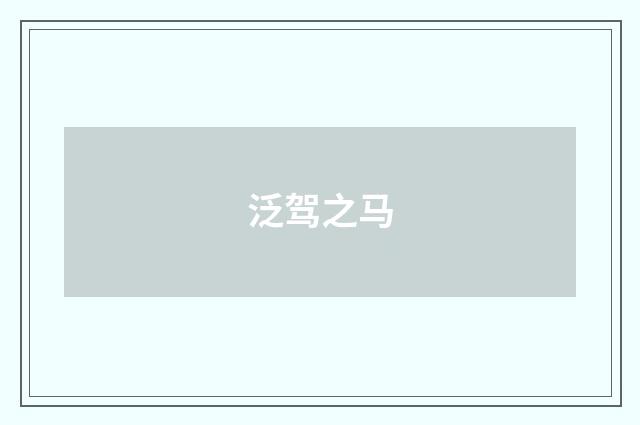泛驾之马