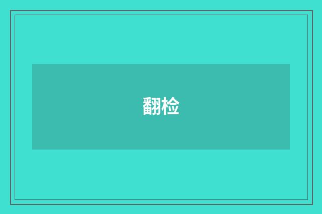 翻检