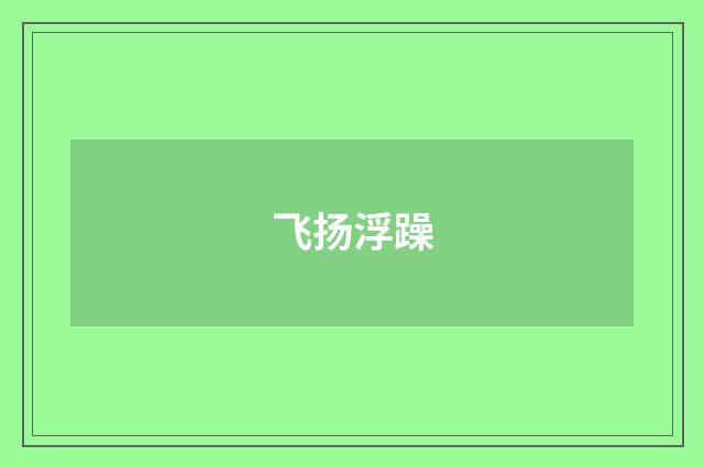 飞扬浮躁