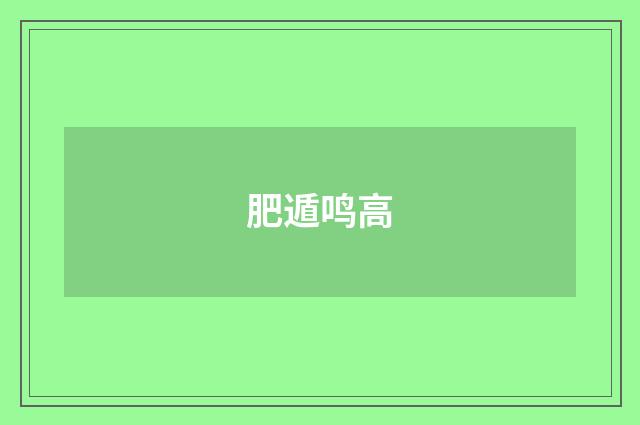 肥遁鸣高