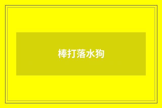 棒打落水狗
