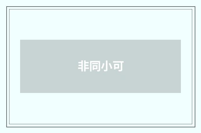 非同小可