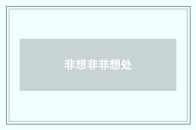非想非非想处