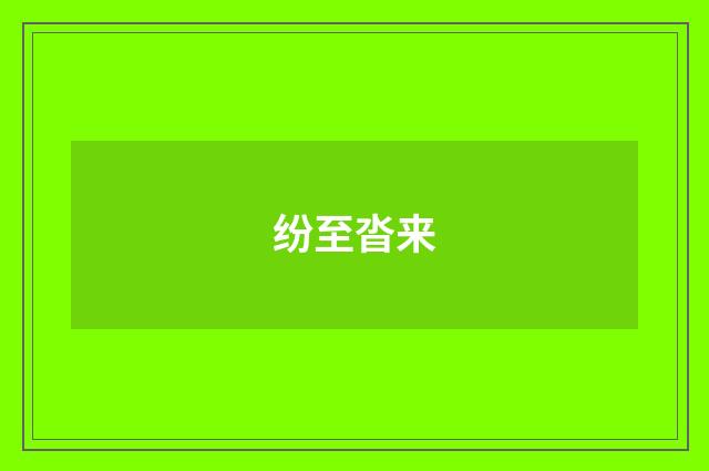纷至沓来