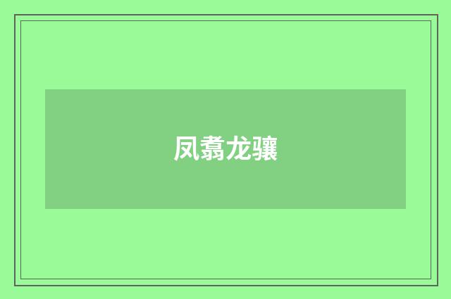 凤翥龙骧