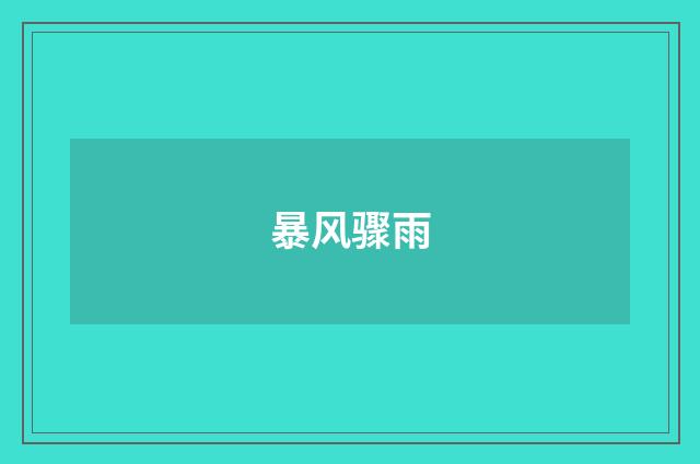 暴风骤雨
