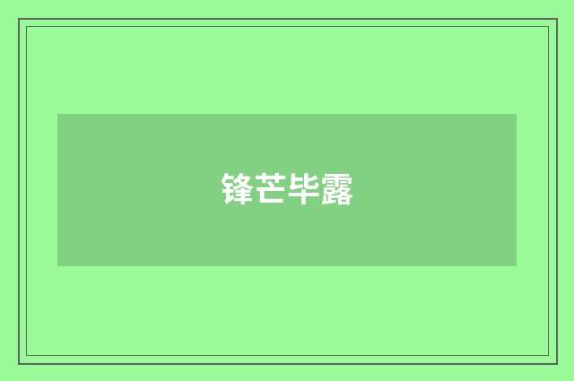 锋芒毕露