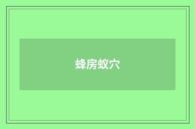蜂房蚁穴