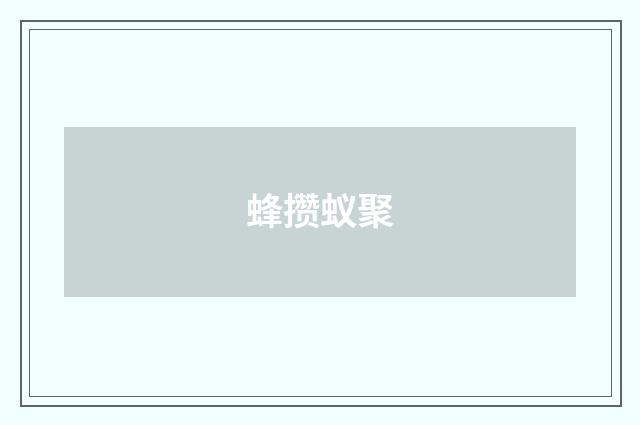 蜂攒蚁聚
