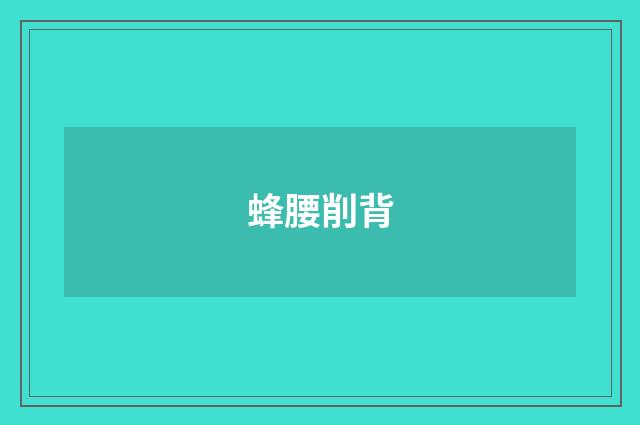 蜂腰削背