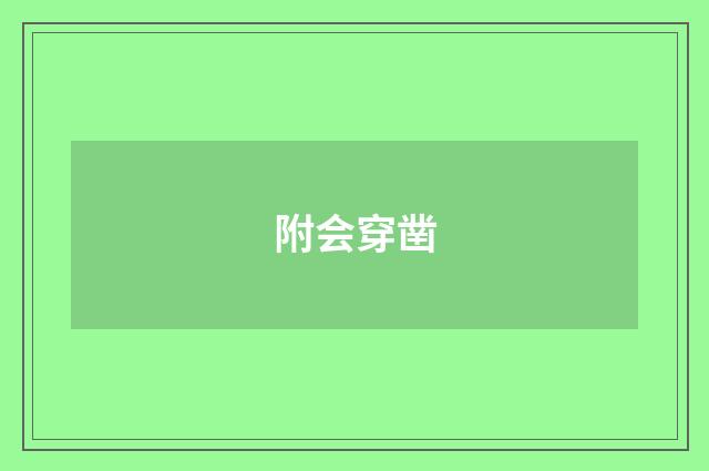 附会穿凿