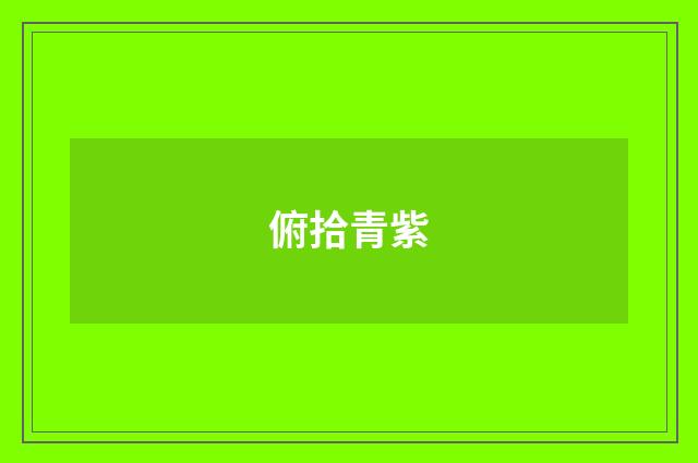 俯拾青紫