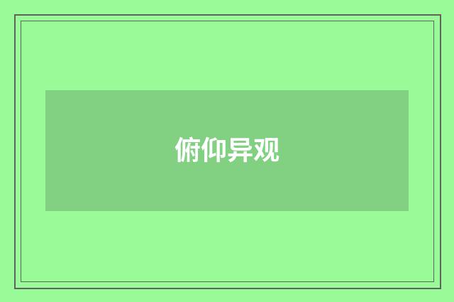 俯仰异观