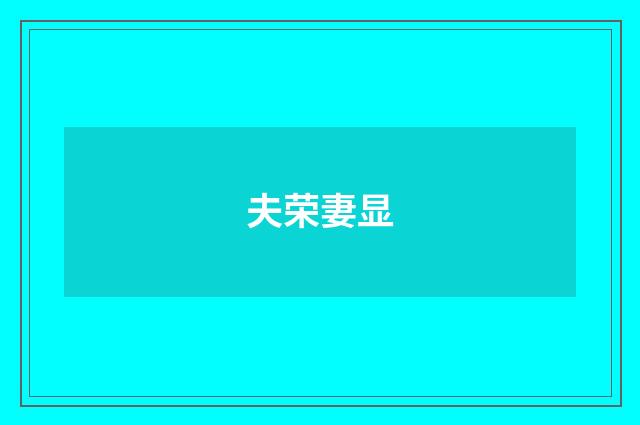 夫荣妻显