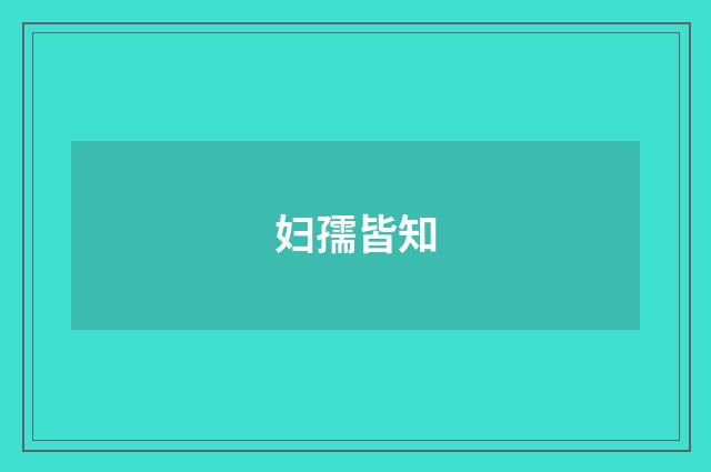 妇孺皆知