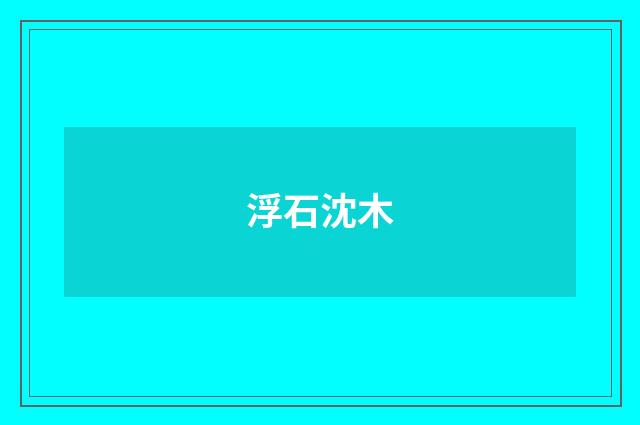 浮石沈木