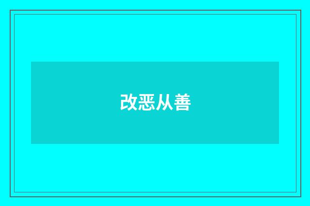 改恶从善