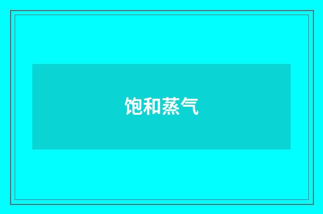 饱和蒸气