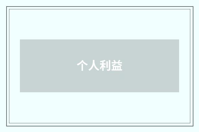 个人利益