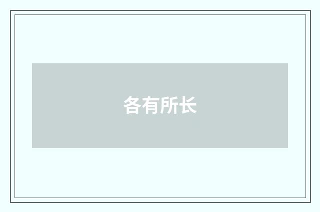 各有所长