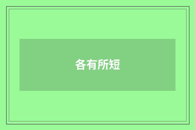 各有所短
