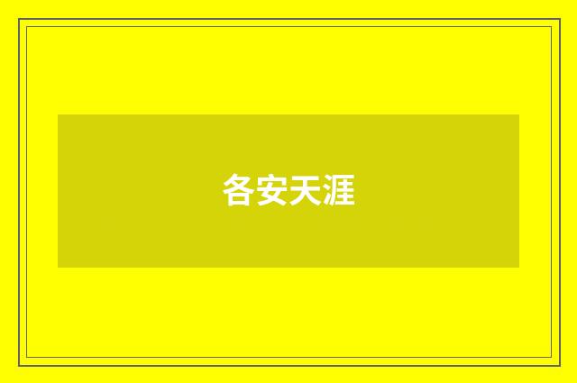 各安天涯