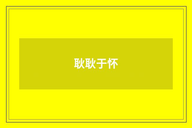 耿耿于怀