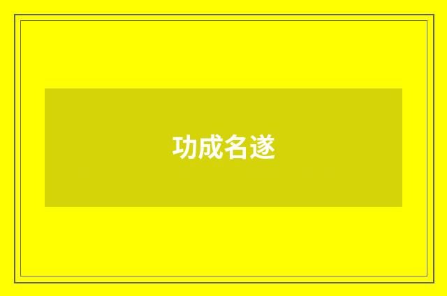 功成名遂