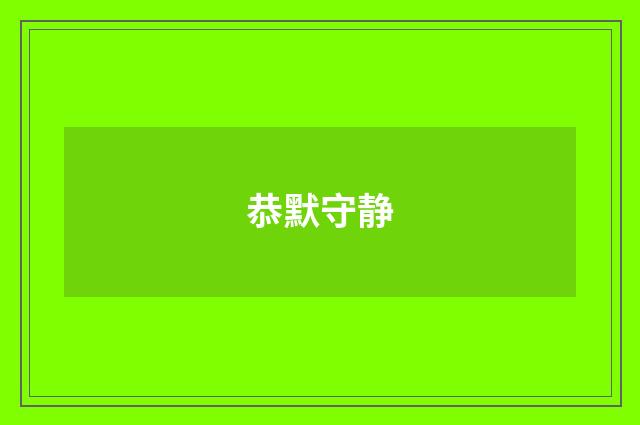 恭默守静