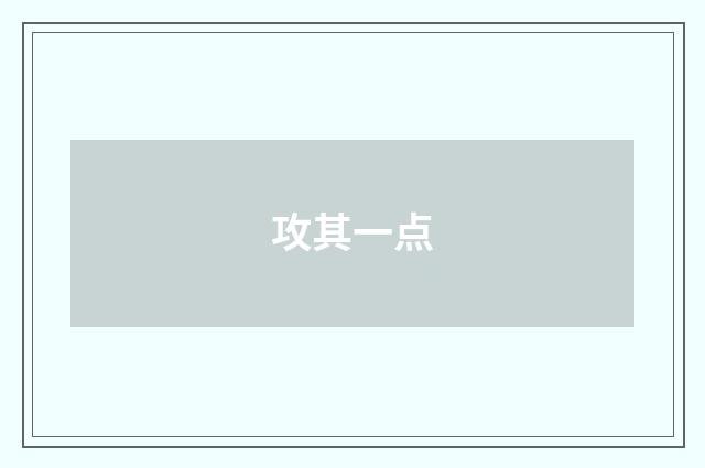 攻其一点